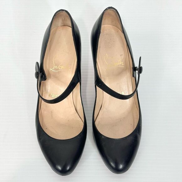 Christian Louboutin Leather Mary Jane Pumps EU 38.5 / US 8.5 Classic Luxury - Picture 3 of 16
